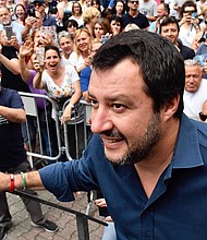 Italian Interior Minister Matteo Salvini at a campaign rally in Massa Carrara, Italy, in May.