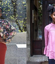 Rylee Paige Johnson, left, and Akosua Haynes won first place in a Library of Congress letter-writing contest. Rylee wrote to Gabrielle Zevin, author of “Elsewhere,” and Akosua wrote to Margot Lee Shetterly, author of “Hidden Figures.” (Sydney Johnson; Moe Zoyari)