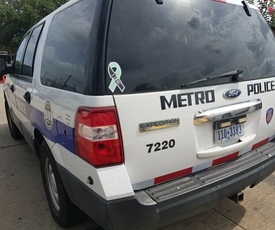 More than 120 METRO police vehicles will proudly display teal ribbon decals to show the agency's support and promote awareness of the foundation's safety message.