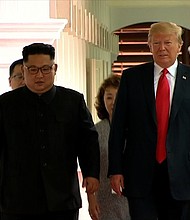 Donald Trump and Kim Jong Un meet