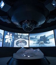 The design is modern and channels iconic James Bond Production Designer Sir Ken Adam.