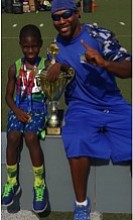 Rohan Pitre and his son, Maddox Pitre (8)