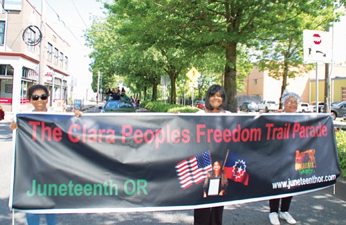 Portland’s Juneteenth parade honors the late Mother of Juneteenth in Oregon, Clara Peoples, who brought the celebration of the emancipation of slavery from Muskogee, Okla. to Portland in 1945.