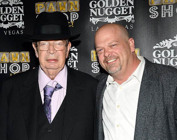 Richard Harrison, best known to viewers of the History Channel reality series "Pawn Stars" as "The Old Man," died Monday morning after a long battle with Parkinson's Disease, according to his son, Rick Harrison. Richard "The Old Man" Harrison (L) and his son Rick Harrison in 2014.