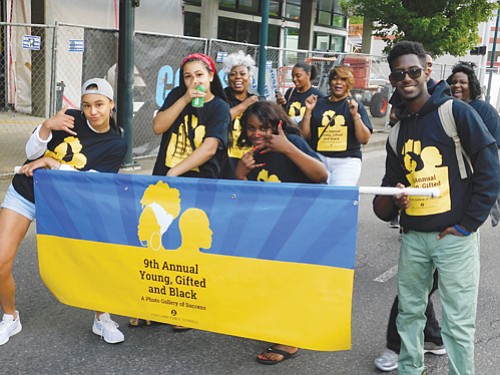 Outstanding African American students representing Portland Public School’s 9th Annual Young, Gifted, and Black awards march for the parade.