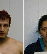 Luis F. Ortega-Calle (L) and Josselyn Eneida DeLeon-Garcia (R) face three counts of second-degree child neglect after they allegedly left three children alone in a NJ home.