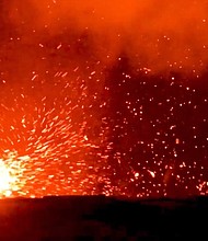A whirlwind of lava was captured on video Monday near Hawaii's Kilauea volcano.