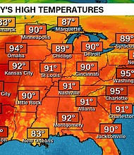 Nearly 60 million people remain under a heat advisory or warning Tuesday, with scorching temperatures and humidity expected through the Fourth of July.