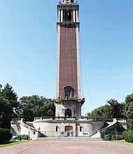 CITYSCAPE-Slices of life and scenes in Richmond-
For 86 years, the Carillon has been a towering landmark in Byrd Park, with bronze bells at the top ringing out music at community events. The 25-story, state-owned building that opened in 1932 as a enduring memorial to the 3,000 Virginians who died in World War I, is now closed for repairs. Workers are undertaking the task of repairing the ravages of time and weather, replacing the elevator, upgrading the fire alarm, air conditioning, heating, electrical and plumbing systems and bringing the building into compliance with the Americans with Disabilities Act.  The state Department of General Services is overseeing the work, which is expected to finish in time for the Nov. 11 ceremony marking the 100th anniversary of the end of the conflict known as the “war to end all wars.”