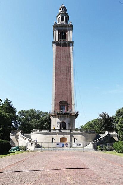 CITYSCAPE-Slices of life and scenes in Richmond-
For 86 years, the Carillon has been a towering landmark in Byrd Park, with bronze bells at the top ringing out music at community events. The 25-story, state-owned building that opened in 1932 as a enduring memorial to the 3,000 Virginians who died in World War I, is now closed for repairs. Workers are undertaking the task of repairing the ravages of time and weather, replacing the elevator, upgrading the fire alarm, air conditioning, heating, electrical and plumbing systems and bringing the building into compliance with the Americans with Disabilities Act.  The state Department of General Services is overseeing the work, which is expected to finish in time for the Nov. 11 ceremony marking the 100th anniversary of the end of the conflict known as the “war to end all wars.”