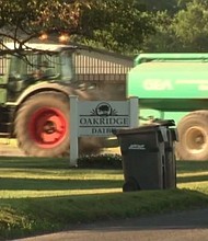 According to emergency officials, the man was kicked at Oakridge Dairy Farm.