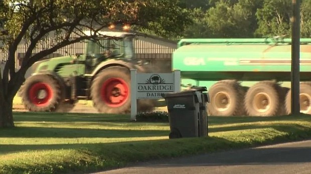 According to emergency officials, the man was kicked at Oakridge Dairy Farm.