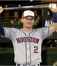 Astros 3B Alex Bregman receives the Ted Williams Most Valuable Player Award