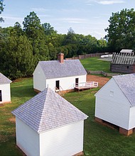 Montpelier’s reconstructed South Yard features cabins that were rebuilt based on archaeological research and insurance maps.
Jenn Glass, courtesy of the Montpelier Foundation