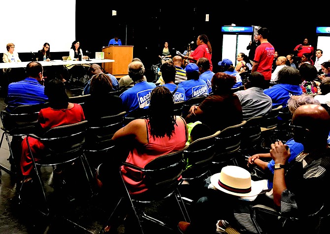 Chicago Public Schools recently released a proposed $1 billion budget and capital plan for the 2019 fiscal year. Following the release of the proposed spending plan, a series of public hearings were held. A public hearing at Kennedy King College brought up concerns about favoritism in the city, outdated facilities assessments, and whether or not the schools with the greatest needs are going to see investment through this plan. Photo Credit: Katherine Newman