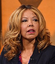 Congressional candidate in Georgia’s 6th District Lucy McBath (R) speaks onstage during Vanity Fair’s Founders Fair at Spring Studios on April 12, 2018 in New York City. (Photo by Dia Dipasupil/Getty Images for Vanity Fair)