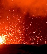 A whirlwind of lava is seen here near Hawaii's Kilauea volcano.