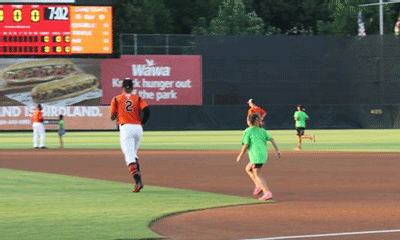Kids who attended Camp Nabi in 2017 run with Bowie Baysox starting players to take their positions on the field ... Kids who attended Camp Nabi in 2017 run with Bowie Baysox starting players to take their positions on the field ...