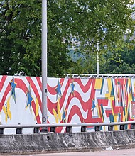 A long, colorful mural now decorates the eastern portion of the Martin Luther King Jr. Memorial Bridge in Richmond that faces the middle school that also bears the name of the civil rights giant.