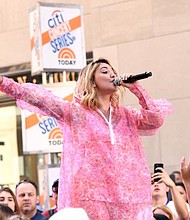  Julia Michaels performs on stage at the Citi Concert Series on TODAY at Rockefeller Plaza on July 27, 2018 in New York City