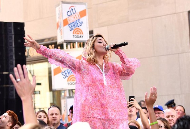  Julia Michaels performs on stage at the Citi Concert Series on TODAY at Rockefeller Plaza on July 27, 2018 in New York City