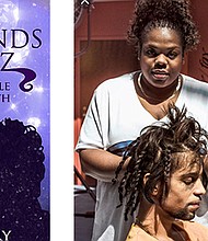 The bookcover, and the late Prince with his long-time hairstylist, Kim Berry