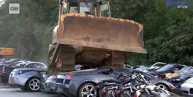 Philippines President Rodrigo Duterte crushed $5.5M worth of luxury vehicles 