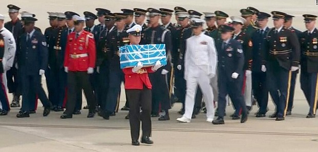 North Korea hands over 55 cases of remains