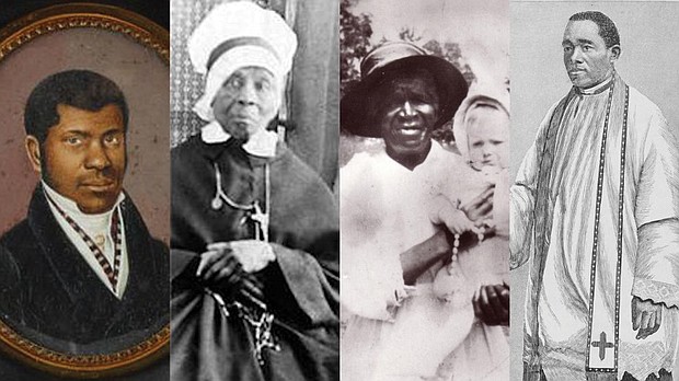From left, Pierre Toussaint, Mary Elizabeth Lange, Julia Greeley and Augustus Tolton are among five African-American candidates being supported for sainthood.