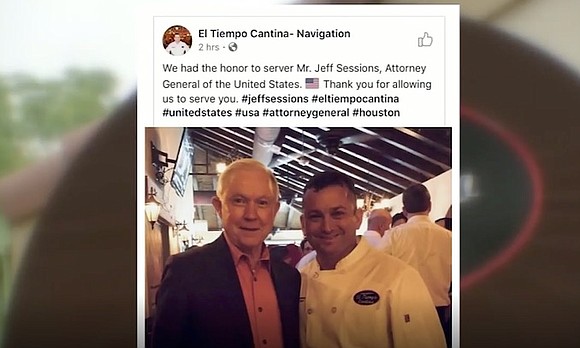 A Houston-area Mexican restaurant was forced to shut down its social media accounts after sharing a photo that touted the …