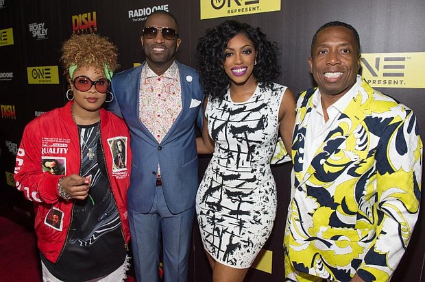 Da Brat, Rickey Smiley, Porsha Williams and Gary with Da Tea
on the red carpet at the season 4 premiere of TV One's "Rickey Smiley For Real."