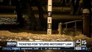 Cited under Arizona's Stupid Motorist Law and slammed with four tickets, one Valley driver learned a lesson near Miller Road …