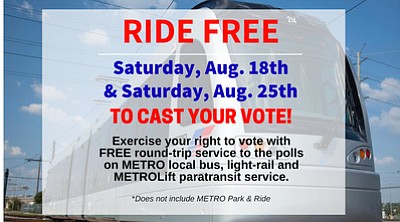 METRO is offering free rides to Houston-area polling locations for the Harris County Flood Control District Bond Election. Voters can …