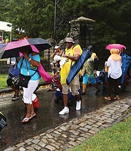 Music lovers stream out the Richmond Jazz Festival on Sunday when an early evening thunderstorm forced festival organizers to cancel the event with nine performers remaining on the schedule.