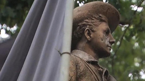 Protesters on Monday night toppled the controversial "Silent Sam" statue on the campus of the University of North Carolina at Chapel Hill.