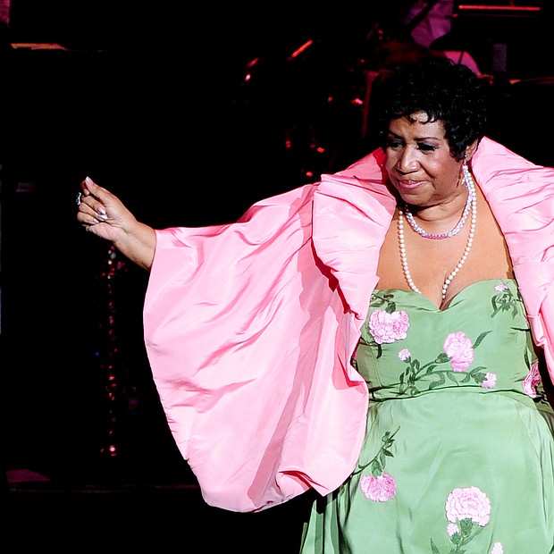 Ms. Franklin performs at the DTE Energy Music Theater in Clarkston, Mich., on Aug. 25, 2011.
