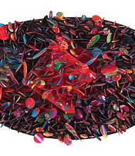 Courtesy of Howardena Pindell and Garth Greenan Gallery
“Untitled #5B (Krakatoa),” 2007, mixed media on paper collage.