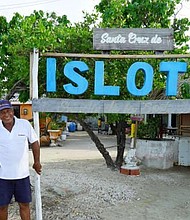 Juve Nal acts as a tour guide and unofficial spokesman for the Colombian island of Santa Cruz.