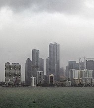 South Florida was lashed by heavy rain and strong winds from Tropical Storm Gorgon Monday.