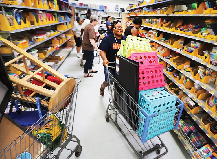 Hectic back-to-school shopping aisles