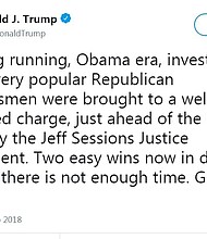 Donal Trump spent Labor Day unleashing a raging tweet storm blasting his beleaguered Attorney General Jeff Sessions and other favorite targets, such as fired FBI Director James Comey, officials leading the Russian probe and the media.