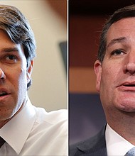 Sen. Ted Cruz (R) and Rep. Beto O'Rourke (L)