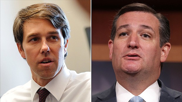 Sen. Ted Cruz (R) and Rep. Beto O'Rourke (L)