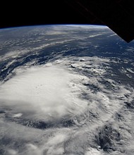 Astronaut on ISS snaps photos of Hurricane Florence spinning in the Atlantic Hurricane.
