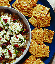 Baked Onion, Goat Cheese and Sun-Dried Tomato Dip