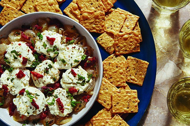 Baked Onion, Goat Cheese and Sun-Dried Tomato Dip