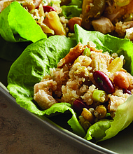 Chipotle Chicken and Bean Quinoa Salad Cups with Cilantro Lime Vinaigrette