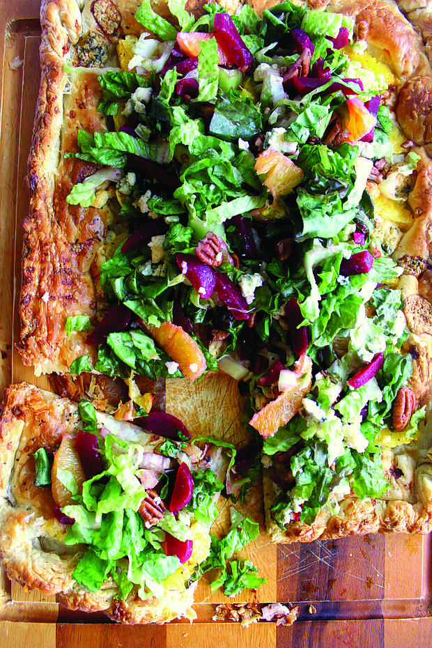 Orange Galette with Beet Gorgonzola Salad
