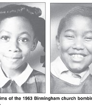 From left, the four girls who were victims of the 1963 Birmingham church bombing: Addie Mae Collins, Denise McNair, Carole Robertson and Cynthia Wesley.