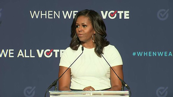 Former first lady Michelle Obama on Sunday delivered a message to potential voters in the midterm elections, telling them "democracy …